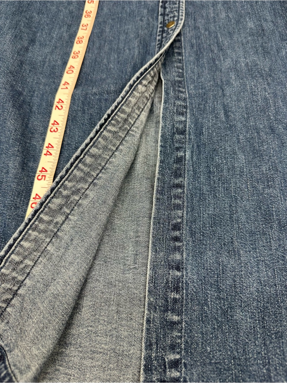 Ralph Lauren Sleeveless Button-Front Denim Midi Dress - Blue - Picture 7 of 9
